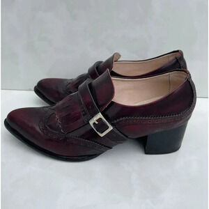 Gal Vs Buck Womens Vintage Style High Loafers Shoes Brown Sz 37